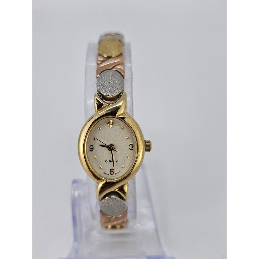 Women's Analog Watch 19MM Cream Dial Multicolorโ Bracelet Bands 6.5" NEW Battery